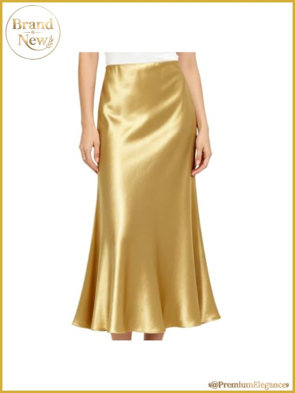 Women's Satin Silk Mermaid Maxi Skirt Flowy A-Line Cocktail Party Wedding